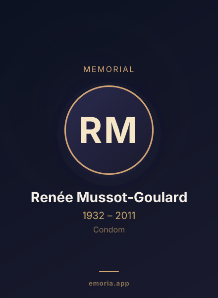 Memorial portrait of Renée Mussot-Goulard