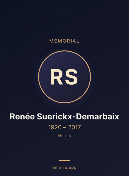 Memorial portrait of Renée Suerickx-Demarbaix