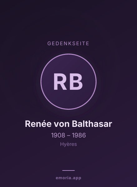 Gedenkportrait von Renée von Balthasar