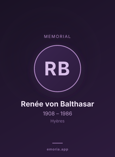 Memorial portrait of Renée von Balthasar