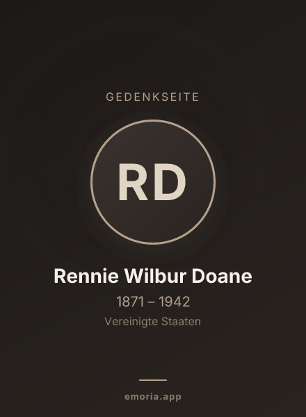 Gedenkportrait von Rennie Wilbur Doane
