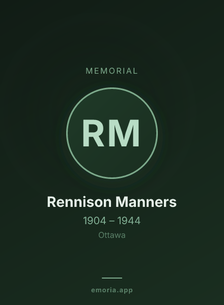 Memorial portrait of Rennison Manners
