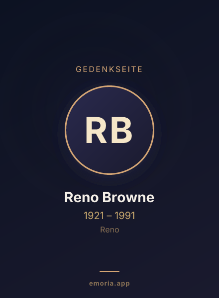 Gedenkportrait von Reno Browne