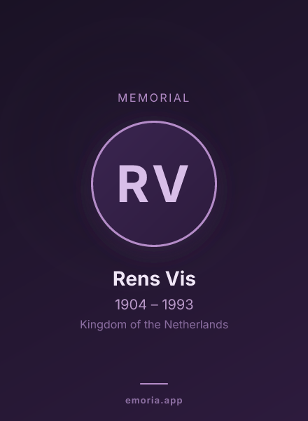 Memorial portrait of Rens Vis