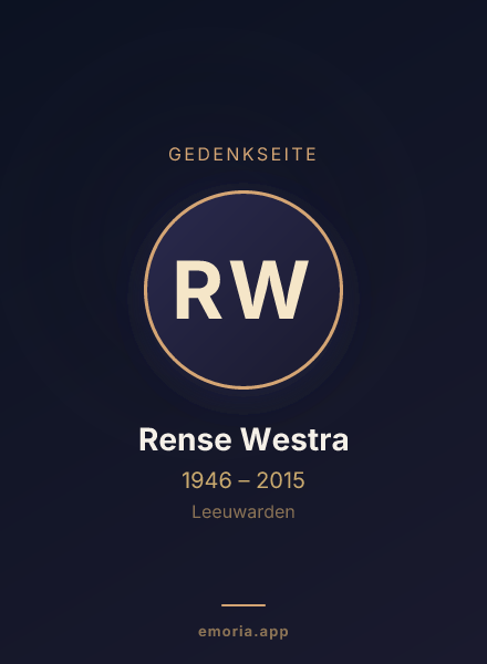 Gedenkportrait von Rense Westra