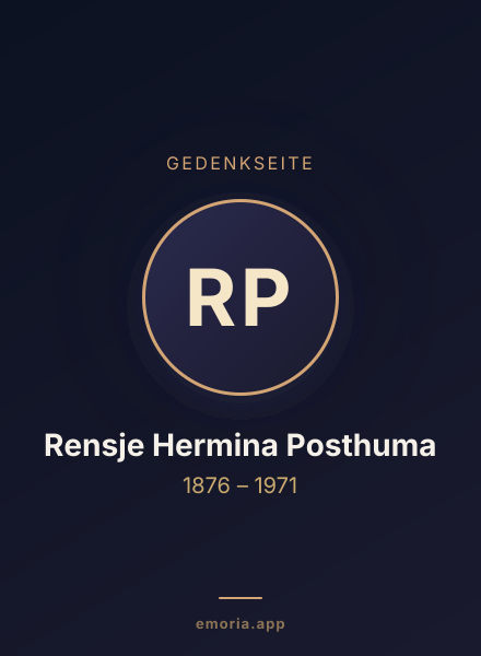 Gedenkportrait von Rensje Hermina Posthuma