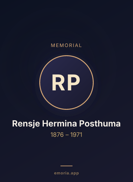 Memorial portrait of Rensje Hermina Posthuma