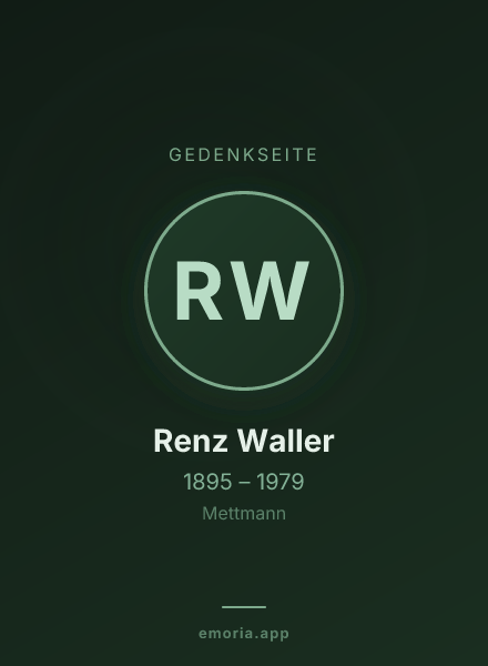 Gedenkportrait von Renz Waller