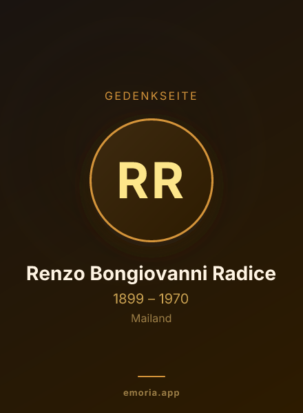 Gedenkportrait von Renzo Bongiovanni Radice