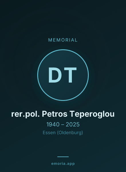 Memorial portrait of Dr. rer.pol. Petros Teperoglou