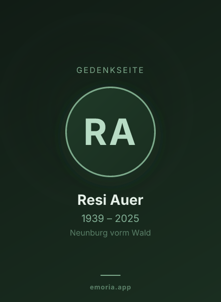 Gedenkportrait von Resi Auer
