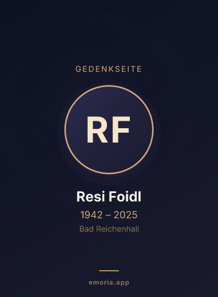 Gedenkportrait von Resi Foidl