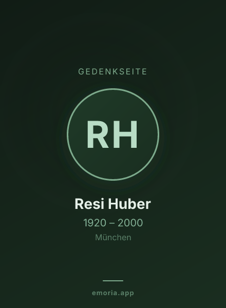Gedenkportrait von Resi Huber