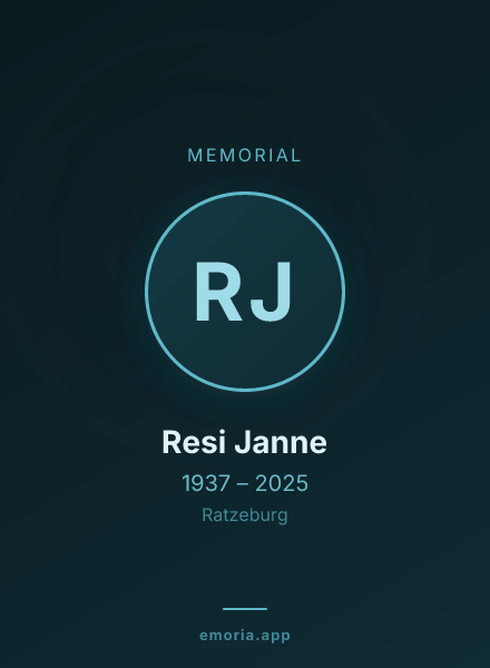 Memorial portrait of Resi Janne