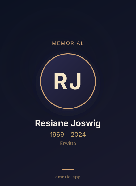 Memorial portrait of Resiane Joswig