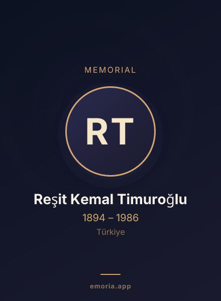 Memorial portrait of Reşit Kemal Timuroğlu