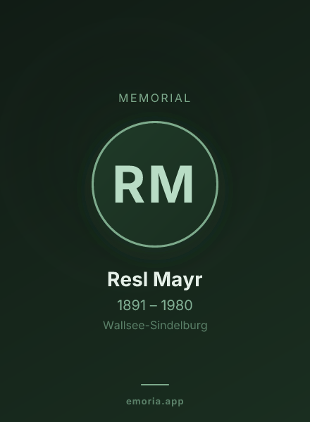 Memorial portrait of Resl Mayr