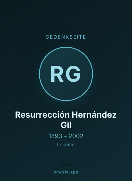 Gedenkportrait von Resurrección Hernández Gil
