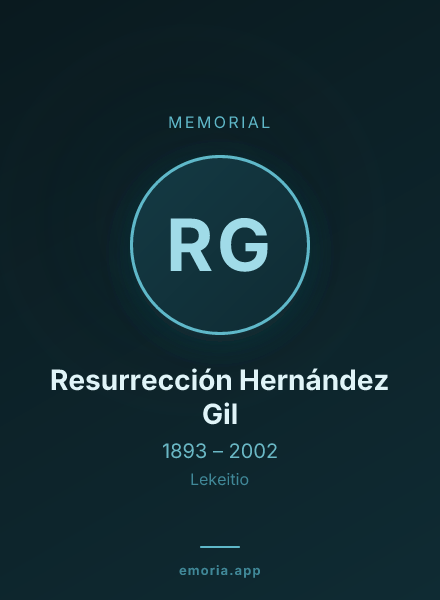 Memorial portrait of Resurrección Hernández Gil