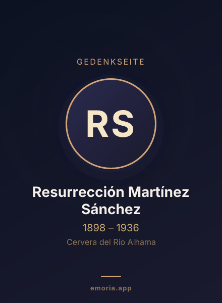 Gedenkportrait von Resurrección Martínez Sánchez