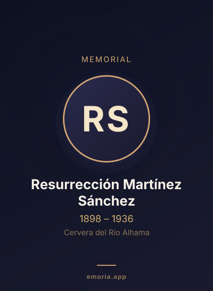Memorial portrait of Resurrección Martínez Sánchez