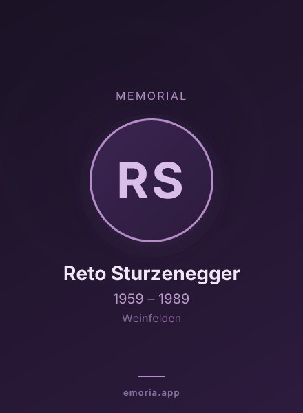 Memorial portrait of Reto Sturzenegger