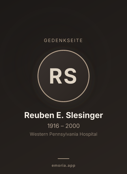 Gedenkportrait von Reuben E. Slesinger