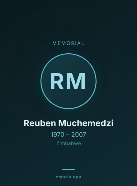 Memorial portrait of Reuben Muchemedzi