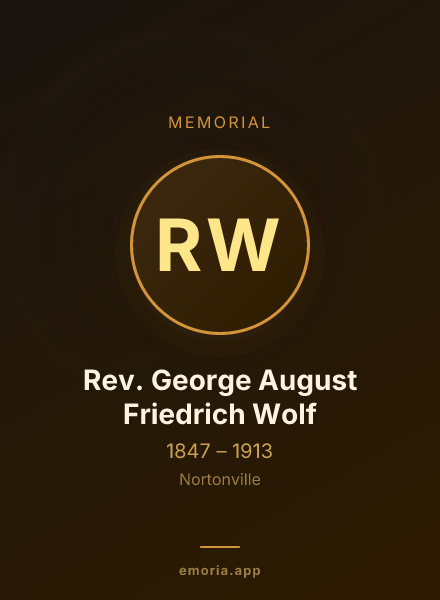 Memorial portrait of Rev. George August Friedrich Wolf