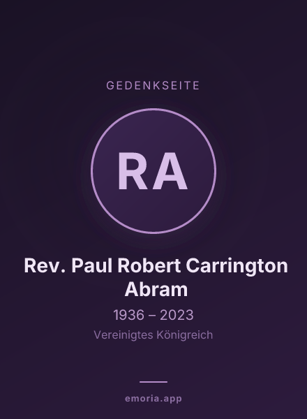 Gedenkportrait von Rev. Paul Robert Carrington Abram