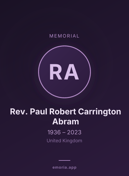 Memorial portrait of Rev. Paul Robert Carrington Abram