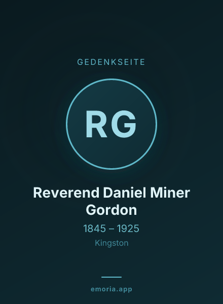Gedenkportrait von Reverend Daniel Miner Gordon
