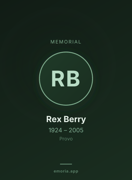 Memorial portrait of Rex Berry