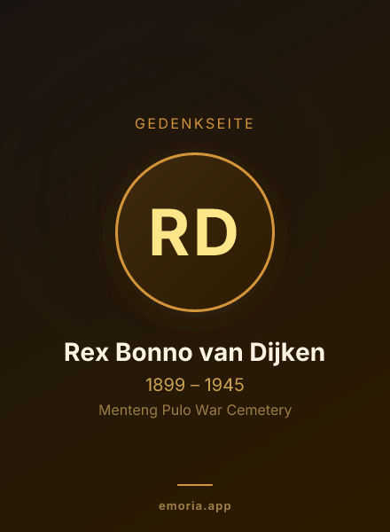Gedenkportrait von Rex Bonno van Dijken