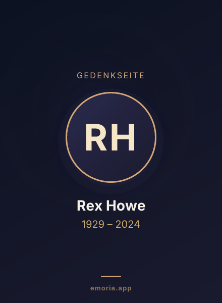 Gedenkportrait von Rex Howe