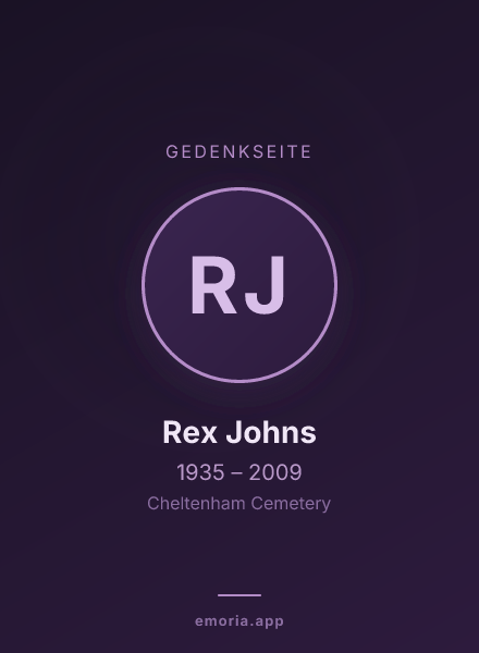 Gedenkportrait von Rex Johns