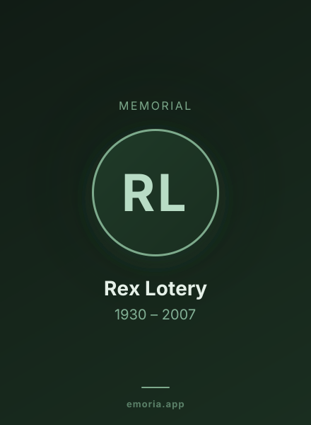 Memorial portrait of Rex Lotery
