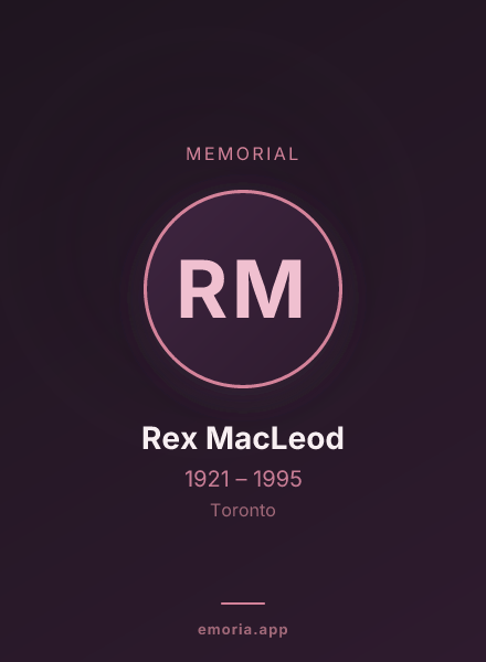 Memorial portrait of Rex MacLeod