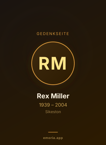 Gedenkportrait von Rex Miller