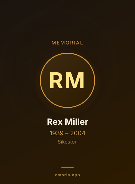 Memorial portrait of Rex Miller