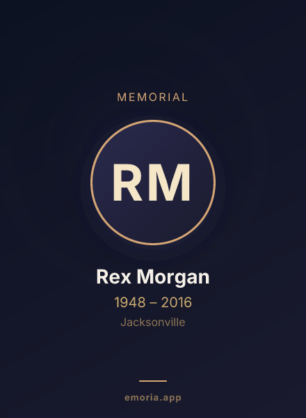 Memorial portrait of Rex Morgan