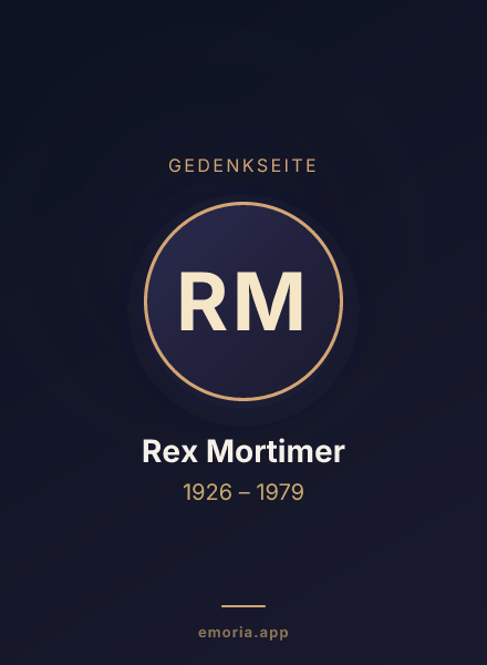 Gedenkportrait von Rex Mortimer