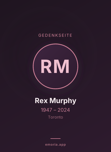 Gedenkportrait von Rex Murphy