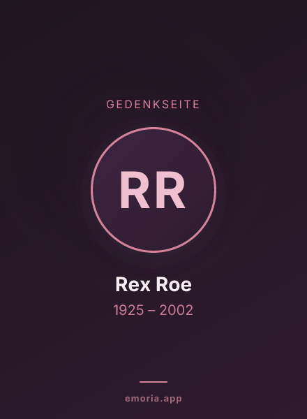 Gedenkportrait von Rex Roe