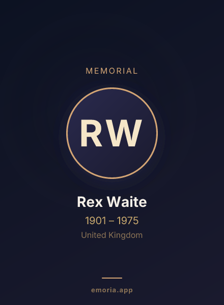 Memorial portrait of Rex Waite