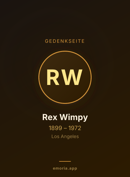 Gedenkportrait von Rex Wimpy