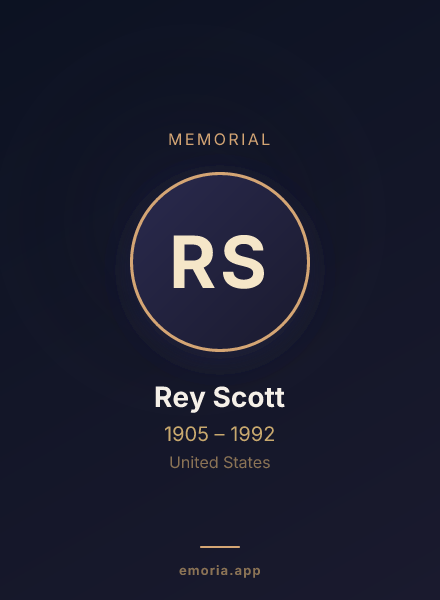 Memorial portrait of Rey Scott