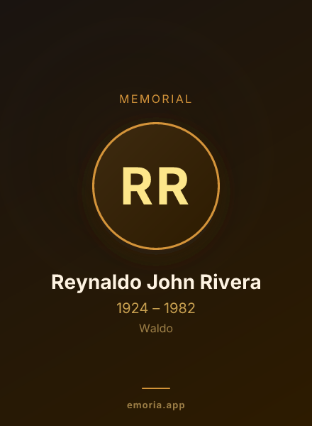 Memorial portrait of Reynaldo John Rivera