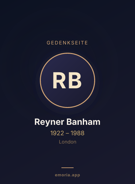 Gedenkportrait von Reyner Banham