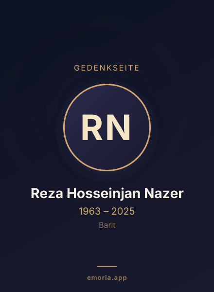 Gedenkportrait von Reza Hosseinjan Nazer